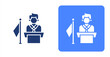 © Jefri - Mayor Glyph  Two-tone color and contrasting background icon illustration