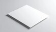 © andre - Blank white square canvas casting a soft shadow on a seamless light gray background, perfect for mockups and designs