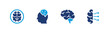 © Vector4all - Brain icon set. Intelligence thinking cognition mental neuroscience. Solid icon collection.