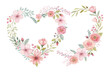 © Tanvir Rana - Watercolor Floral Heart Border Romantic Frame vector illustration isolated on white background