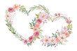 © Tanvir Rana - Watercolor Floral Heart Wreath vector illustration isolated on white background