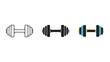 © Freefire - Dumbbell icon set for fitness and exercise