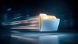© javu - Fast moving digital folder showing rapid speed and efficient data transfer