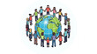 © Iza - Diverse People Holding Hands Around Globe Symbolizing Unity and Globalization