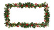 © Peacock - Christmas frame border isolated on a transparent background, PNG.