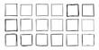 © Yanka - Hand drawn square frames. Doodle line square frame. Vector borders grunge template set.