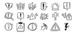 © Yanka - Warnings related hand drawn doodle simple icons set. Vector line drawing warnings related icons.
