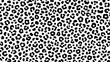 © Dinar - A repeating pattern featuring black leopard spots against a white background.