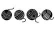 © Kuntol02 - A simple illustration displaying five black and white yarn balls in a horizontal arrangement