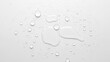 © Shelly - Clear water droplets on white surface for design and beauty product concepts