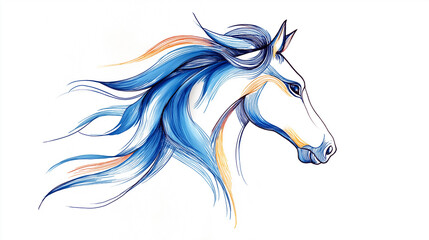 Naklejka na meble 和柄の華やかさと力強い馬の姿が調和する2026年干支デザイン｜年賀状、正月の飾り、祝いのポスターなど多用途に対応する、日本文化を感じる和風イラスト