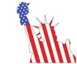 © Hari - Statue liberty with american flad design vector, Liberty with american flag design image ln white background,statue liberty with american flag design template ,poster and banner