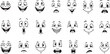 © rofikgraph24 - Set of Cheerful Cartoon Character Faces featuring Happy Expressions, Diverse Comic Mouth Styles and Hand-Drawn Emotion Icons