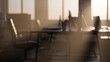 © Sheplob - Blurred interior of a modern office space with sun shining brightly through windows