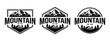 © IrGraphic - Mountain logo design. Outdoor hiking adventure, wilderness travel symbol. Vector template EPS 10
