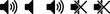 © MST. HOSNE - Sound volume icons set with speaker loud mute audio control symbols vector illustration minimal black style