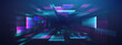 © RDVector - Quantum tunnel with LED wireframe and wormhole for cyber background. Speed art and vector for concept design. Digital grid and tech for virtual event art.