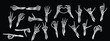 © Aishi - skeleton hand gestures finger bone silhouettes