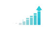© PakVsInd - Turquoise color growth chart with arrow illustration