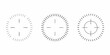 © krishna - Three circular diagrams with radial lines and crosshair elements black on white
