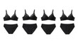 © sparklingwater - Black lingerie set underwear bra panties studio shot white background