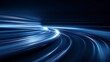 © florynstudio3 - Abstract long-exposure illustration of light trails speeding through a dark curved space