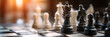 © Enrique - Chess board for business strategy and leadership assignment concept of team player or business team and leadership strategy or strategic planning and human resources organization risk management
