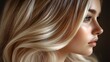 © shikatso - Profile of a woman with long, wavy blonde hair and glowing skin.
