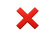 © Krtola  - Red x mark 3d symbol representing error, delete, wrong, or a negative choice, isolated on transparent background