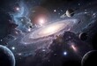 © Marc Kunze - Majestic Spiral Galaxy in Deep Space with Planets and Stars