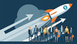 © Jefri wahyu gunawan - Startup Launch Rocket and Team Concept - Modern Vector Illustration