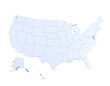 © Wawan - Fantasy map of the united states with state borders and subtle blue shading
