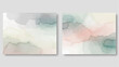 © jamal - Soft watercolor artworks in pastel hues on white background