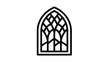 © afif - Elegant Gothic window design element, Generative AI.