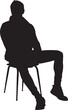 © Curto - vector; silhouette of a cool man sitting on chair looking at camera