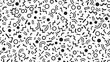 © Meizan  - Black and white abstract memphis pattern with geometric shapes and lines on white background for design and decoration with texture and graphic