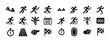 © Настя Шевчук - Athletics icon set: running, jumping, timing, and track symbols
