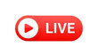 © smvect - Red live streaming button with play icon isolated on transparent background
