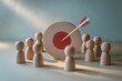 © RAZBIAKTER - Team achieving a common goal with arrow hitting target center
