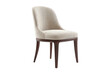 © Rizki - Neutral upholstered chair with dark wood frame