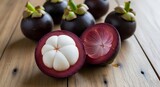 Fresh Mangosteen Fruit Display - A Close-Up of Tropical Delights.
