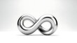 © Rifat - silver infinity symbol isolated on white background representing eternity endless connection balance minimal design abstract concept and modern symbolic illustration for creative use