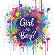 © Jafar - Colorful paint splash design questions impending offspring gender