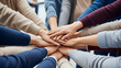 © Sheikhmudassir71 - Teamwork Hands Stack Diverse Group Collaboration and Unity Concep