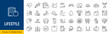 © iiierlok_xolms - Lifestyle web icon set in line style. Healthcare, healthy lifestyle, health, diet, healthy food, exercise, sleep, collection. Editable stroke. Vector illustration.