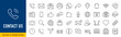 © iiierlok_xolms - Contact Us web icons in line style. Web and mobile icon. Chat, point, chat, support, message, phone, globe, call, info collection. Editable stroke. Vector illustration.