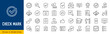© iiierlok_xolms - Checkmark and Approved web icon set in line style. Checklist, accepted, stamp, accept, agree, quality control, collection. Editable stroke. Vector illustration.