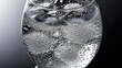 © Wahib Khan - Copa de bal�n con agua con gas, hielo y muchas burbujas, Primer plano de Gin Tonic efervescente sobre fondo negro, Textura de bebida carbonatada transparente en copa de cristal