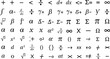 © Milon Store - A collection of mathematical and scientific symbols and equations displayed in a grid