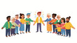 © Fauzi - Diverse group of people holding hands together.